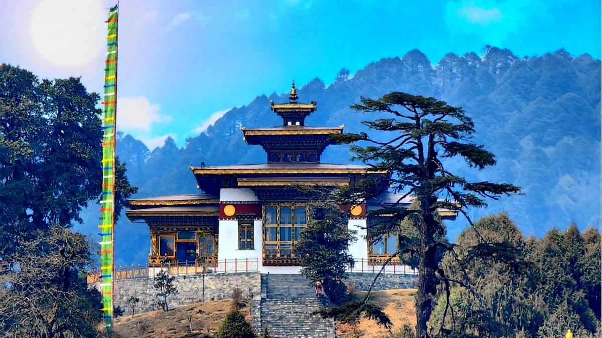 well decorated Temple in Bhutan