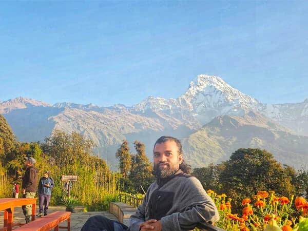 Chhumrung Village with Annapurna South in The Background